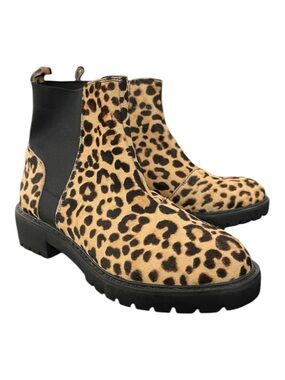 Steve Madden Gliding Leopard Calf Hair Chelsea Boot Size 7